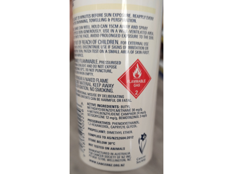 New Zealand Cancer Society Kids Pure Sun Spray, SPF 50+, 175 g