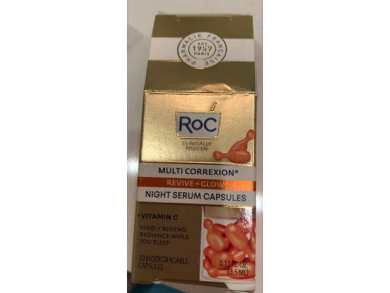 Roc Revive + Glow Night Serum Capsules, 0.12 fl oz/3.5 mL, 10 Count