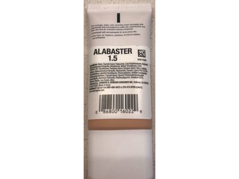 Neutrogena Clear Coverage Matte CC Cream, Alabaster 1.5, 1 oz/28 g