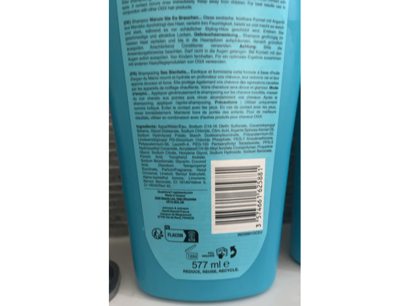 Ogx Morocco Renewing Shampoo, Argan Oil, 19.5 fl oz/577 mL