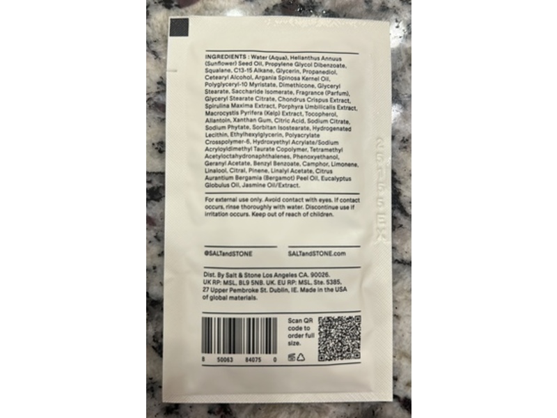 Salt & Stone Body Cream, Bergamot & Hinoki, 0.25 fl oz/7.5 mL