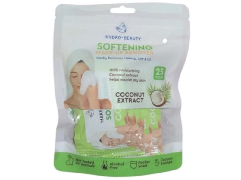 Hydro Beauty Softening Make-Up Remover, Coconut, 25 Count