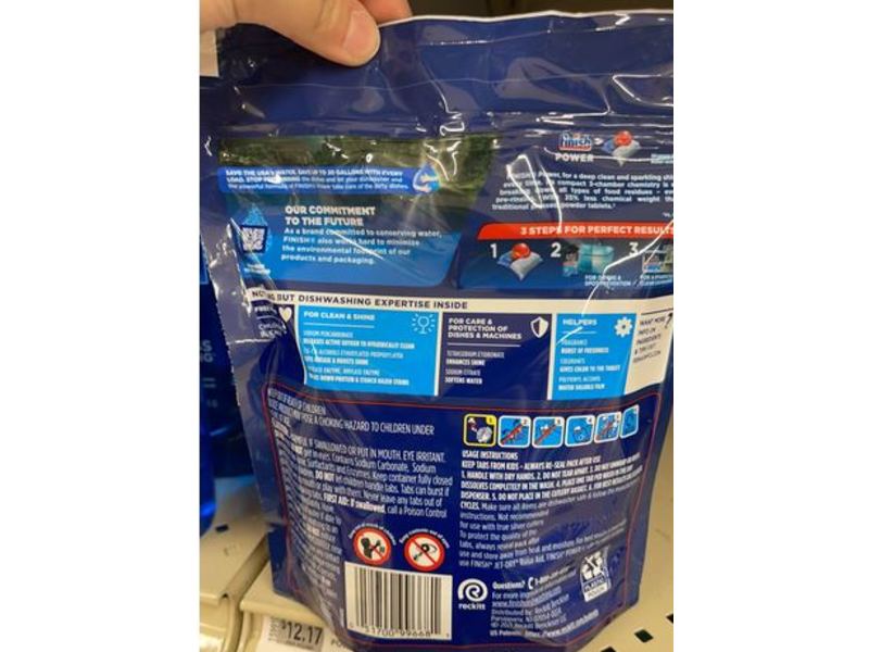 Finish Powerball Dishwasher Detergent, Power, 10.9 oz/310 g, 27 Count