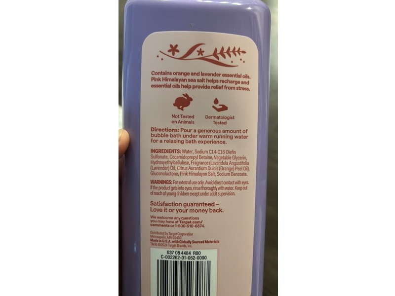 up&up Revitalizing Foaming Bubble Bath, Pink Himalayan Sea Salt, 34 fl oz/1006 mL