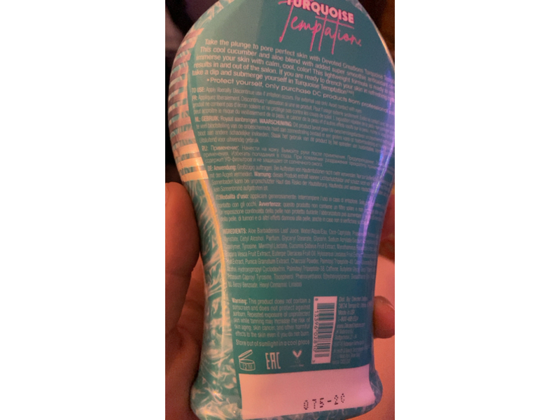 Devoted Creations Turquoise Temptation Dark Tanning Lotion, Cucumber & Aloe, 12.25 fl oz/362 mL