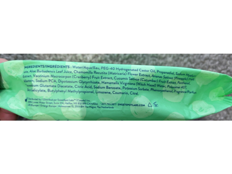 SweetSpot Labs Feminine Wipes, Coconut Lime,30 Count