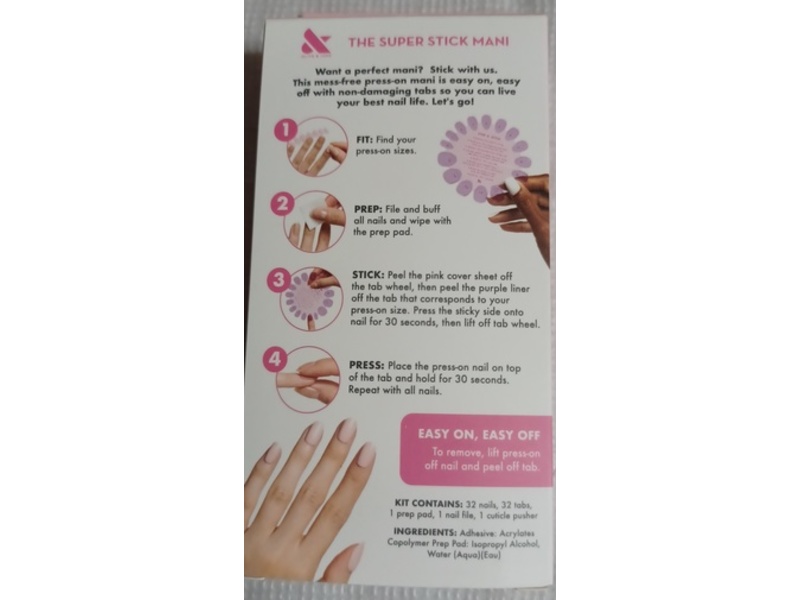 Olive & June Super Stick Mani Press-On Nails, Plaza Shimmer, 32 Count