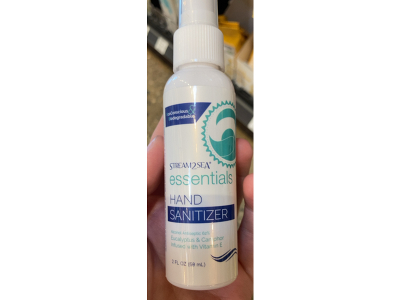 Stream2Sea Essentials Hand Sanitizer, Eucalyptus & Camphor, 2 fl oz/60 mL, Pack Of 4