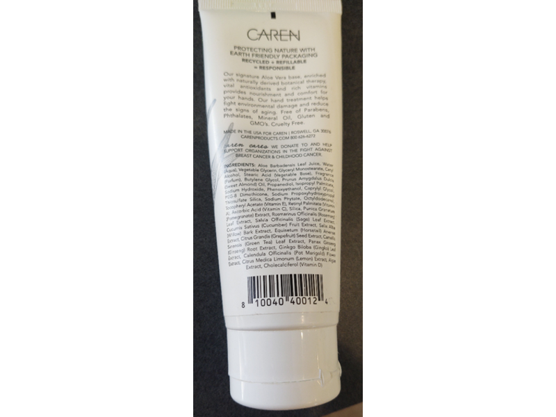 Caren Hand Treatment, Pearl, Aloe Vera + Botanicals, 4 oz/118 mL