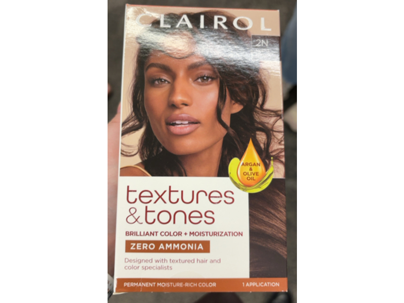 Clairol Textures & Tones Permanent Hair Color, 2N Mocha Brown, 1 Application