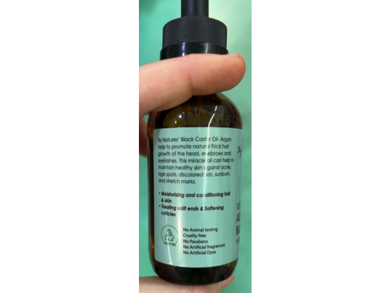 By Natures 100% Natural Moisturizing & Repairing, Argan + Black Castor Oil, 2 fl oz/59 mL