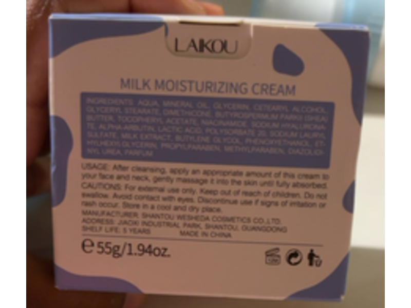 Laikou Moisturizing Cream Milk, 1.94 oz/55 g