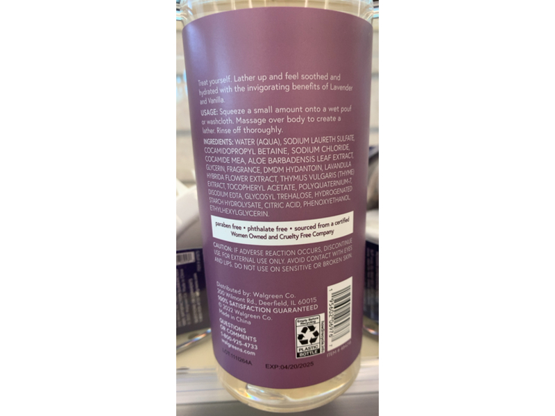 ME Soothe & Hydrate Body Wash, Lavender Vanilla & Aloe, 16.9 fl oz/500 mL