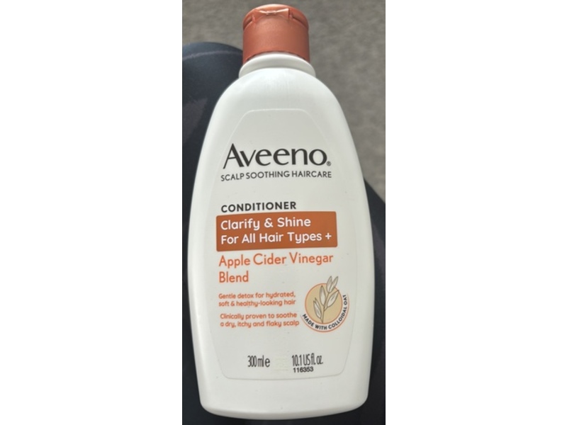 Aveeno Clarify & Shine Conditioner, Apple Cider Vinegar Blend, 10.1 fl oz/300 mL