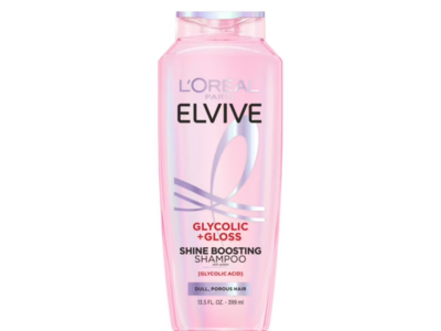 L'Oreal Paris Elvive Glycolic + Gloss Shine Boosting Shampoo, Glycolic Acid, 13.5 fl oz/399 mL