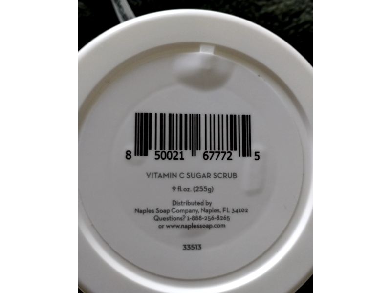 Naples Soap Company Vitamin C Sugar Scrub, Orange Blossom & Vanilla, 9 fl oz/255 g