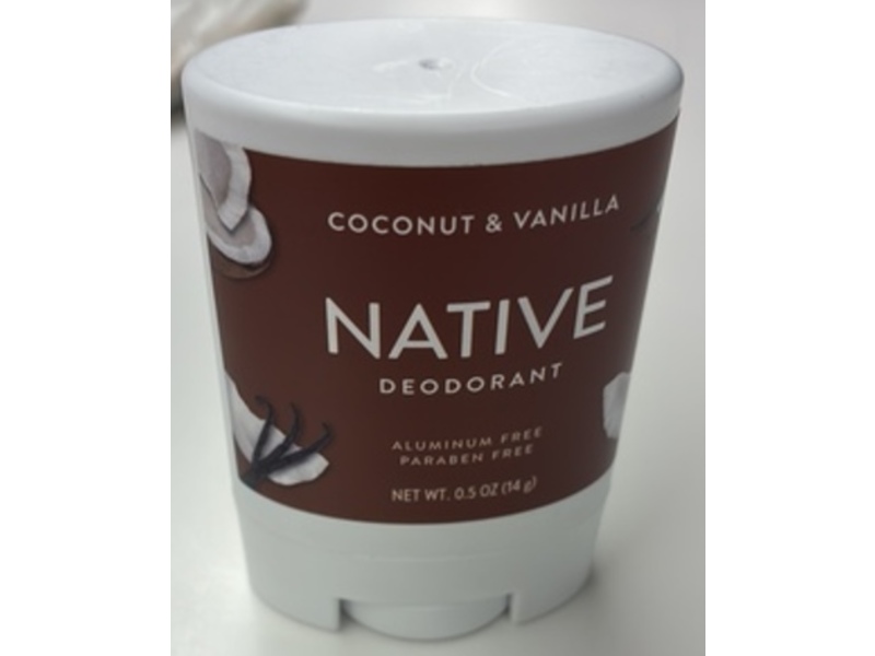 Native Deodorant, Coconut & Vanilla, 0.5 oz/14 g, Pack Of 4