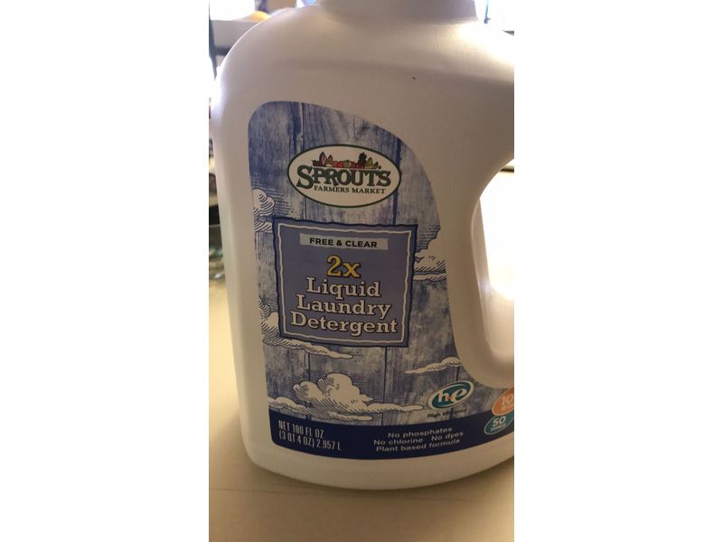 Sprouts 2x Liquid Laundry Detergent, Free & Clear, 100 fl oz (2.957 L