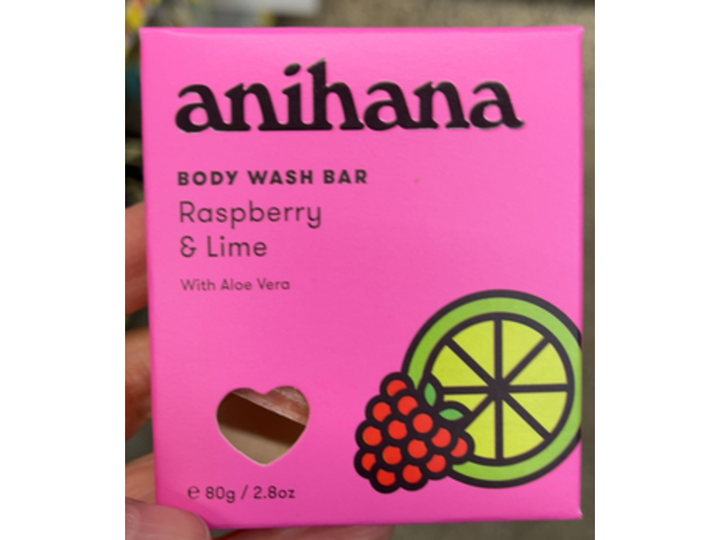 Anihana Body Wash Bar, Raspberry&Lime, 2.8 oz/80 g