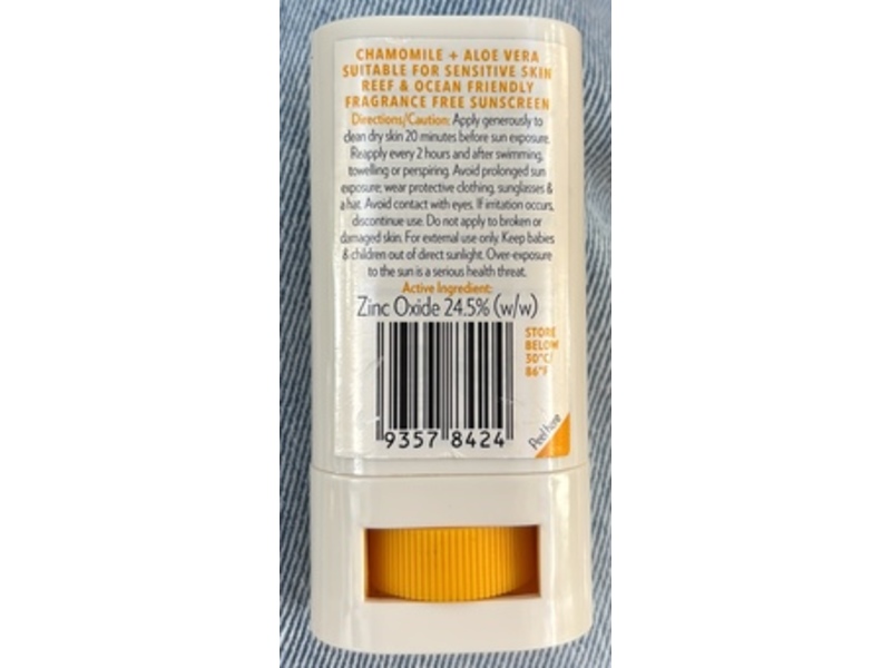 Little Urchin Kids Natural Zinc Stick Clear Sunscreen, SPF 50+, 0.70 oz/20 g