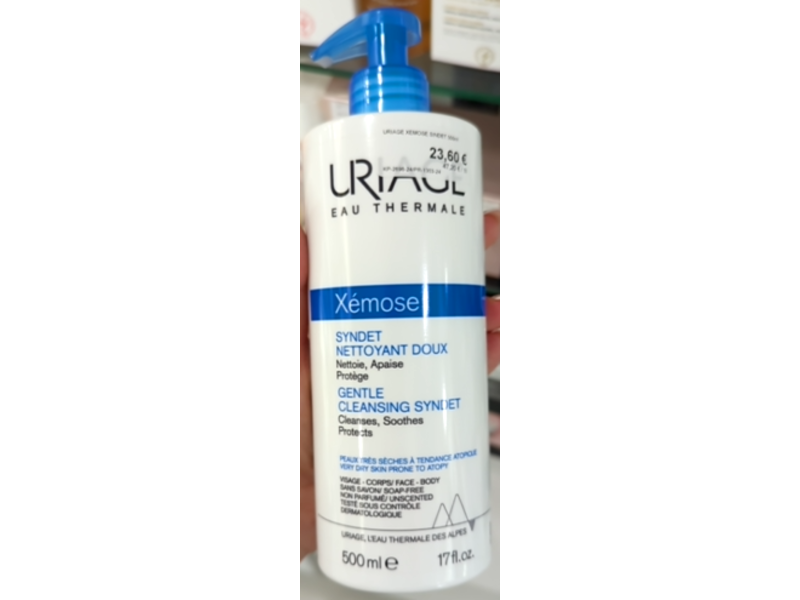 Uriage Xemose Gentle Cleansing Syndet, 17 fl oz/500 mL