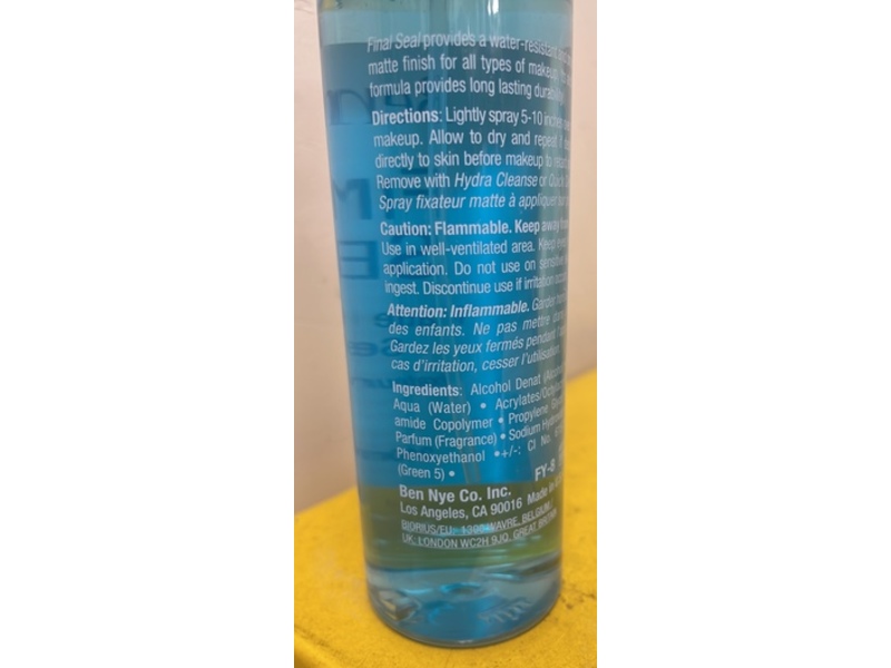Ben Nye Final Seal Matte Makeup Setting Spray, 8 fl oz/240 mL