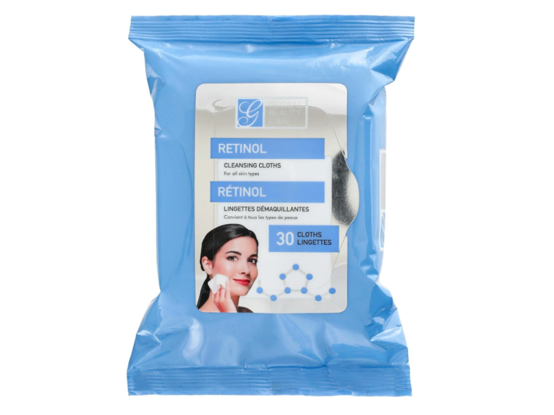 Global Beauty Care Cleansing Cloths, Retinol, 30 Count