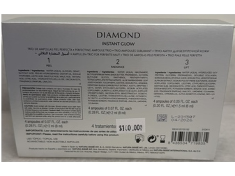 Natura Bisse Diamond Instant Glow Peel, Radiance & Lift Set