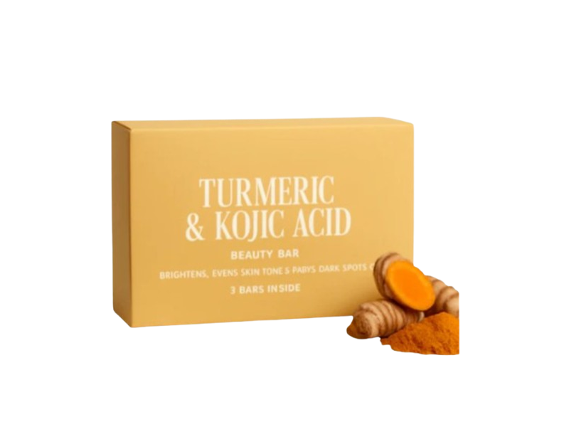 Kora Balm Skin Brightening Beauty Bar Soap, Turmeric & Kojic Acid