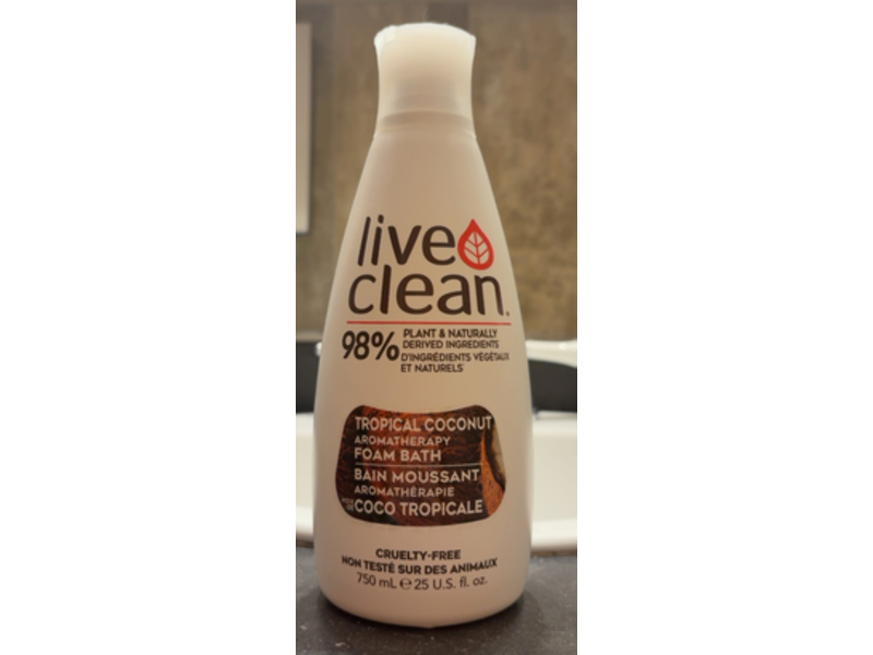 Live Clean Tropical Coconut Aromatherapy Foam Bath, 25 fl oz/750 mL