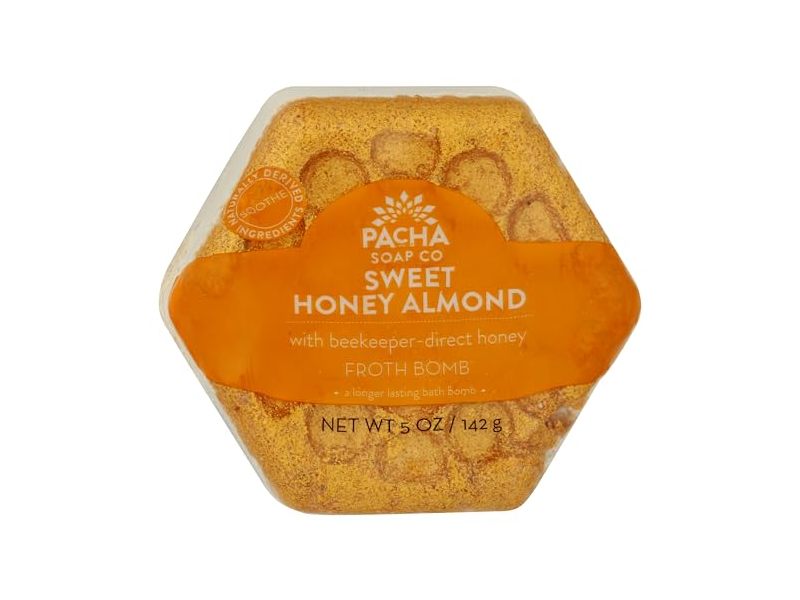 Pacha Soap Co Sweet Honey Almond Froth Bomb, 5 oz/142 g