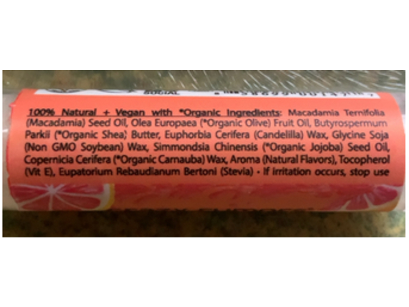 Crazy Rumors Ruby Red Grapefruit Lip Balm with Shea Butter, 0.15 oz/4.4 mL