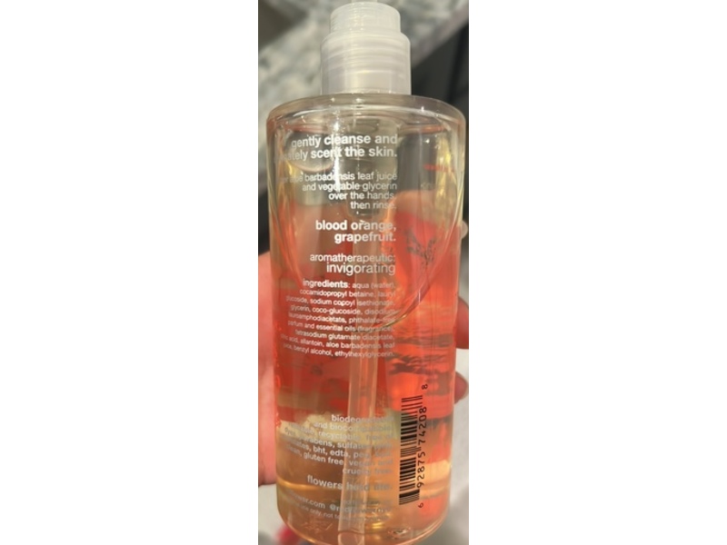 Red Flower Cleansing Hand Wash, Italian Blood Orange, 10.2 oz/300 mL