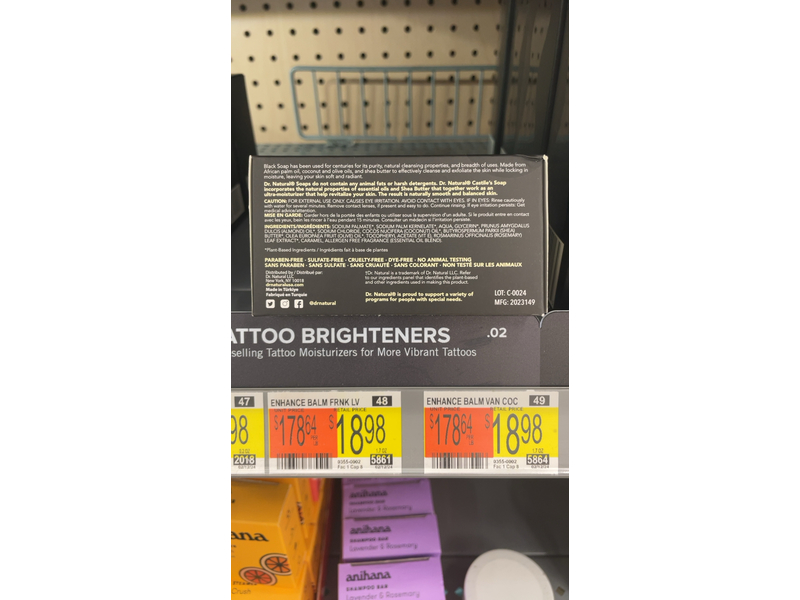 Dr Natural Plant Based Black Bar Soap, 8 oz, Pack Of 2