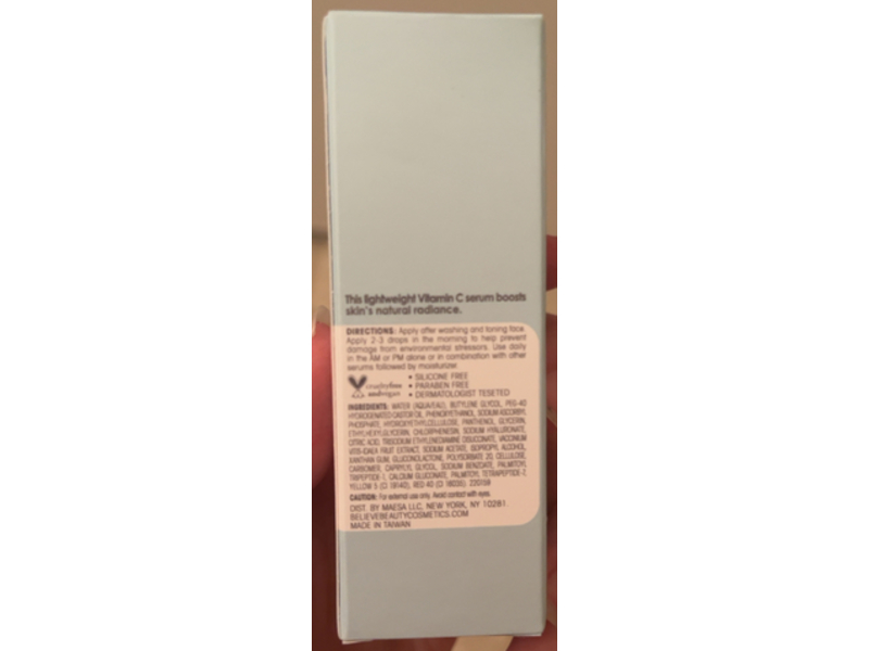 Believe Skin Vitamin C Brightening Serum, 1 fl oz/30 mL