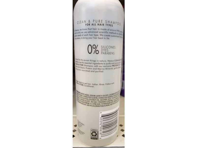 Nexxus Nourishing Detox Shampoo, Clean & Pure, 16.5 fl oz/488 mL