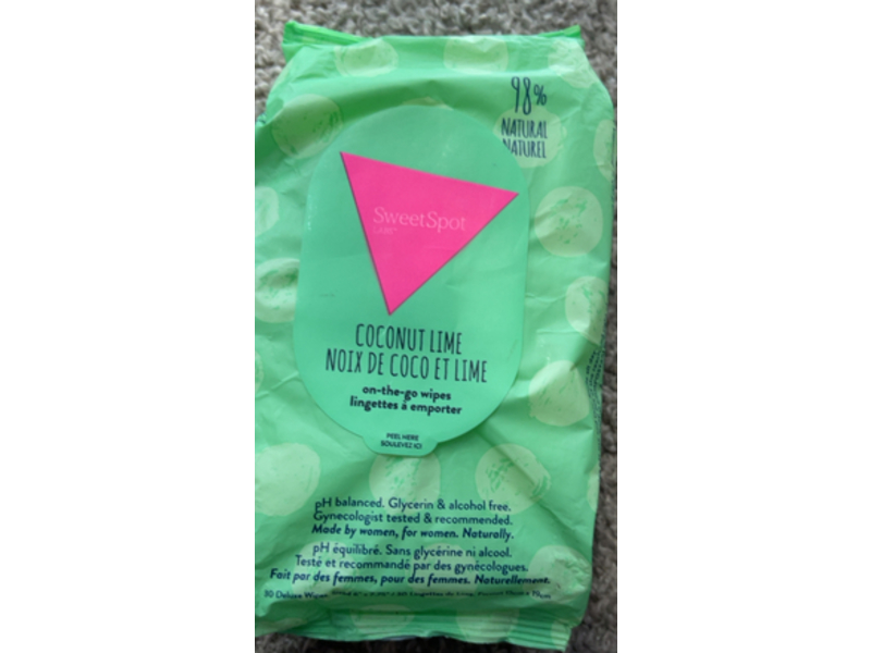 SweetSpot Labs Feminine Wipes, Coconut Lime,30 Count