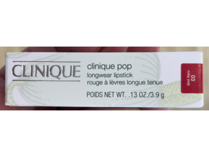 Clinique Pop Longwear Lipstick, 03 Ruby Pop, 0.13 oz/3.9 g