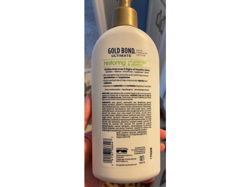 Gold Bond Ultimate Restoring Skin Therapy Lotion, Green Tea 7 Vitamin C, 13 oz/368 g, Pack Of 2