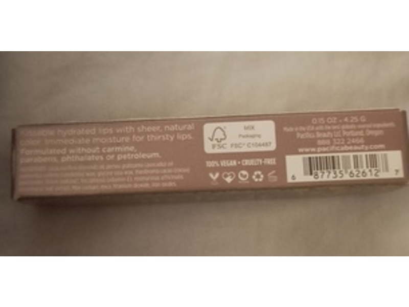 Pacifica Color Quench Lip Tint, Coconut Nectar, 0.15 oz/4.25 g