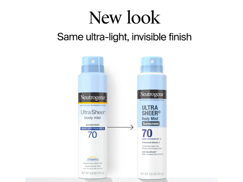 Neutrogena Ultra Sheer Boyd Mist Sunscreen , SPF 70, 5 oz/141 g, Pack Of 3