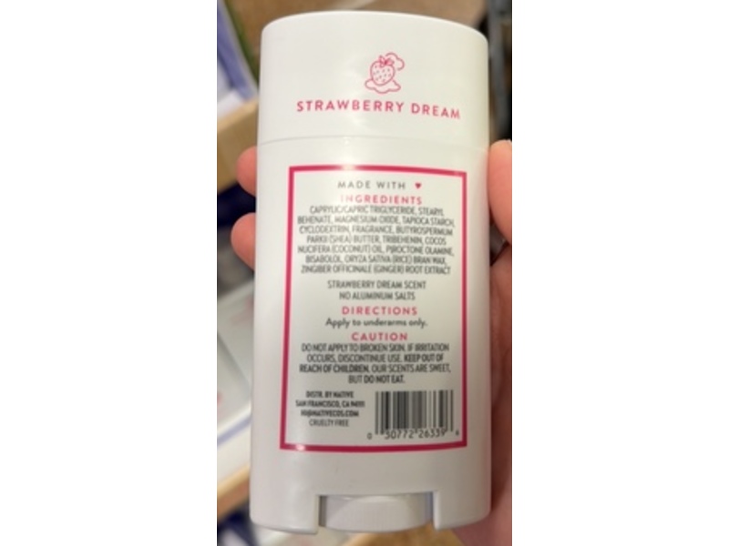 Native Deodorant, Strawberry Dream, 2.65 oz/75 g