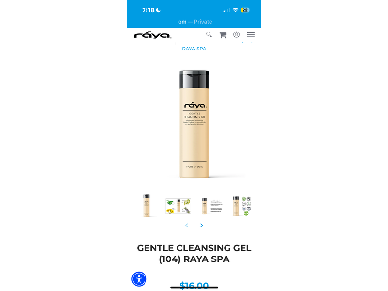Raya Spa Gentle Cleansing Gel, 8 fl oz/240 mL