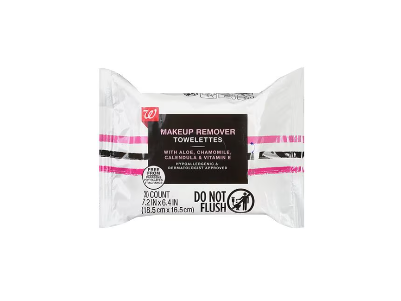 Walgreens Makeup Remover Towelettes, Aloe + Chamomile + Calendula + Vitamin E, 30 Count