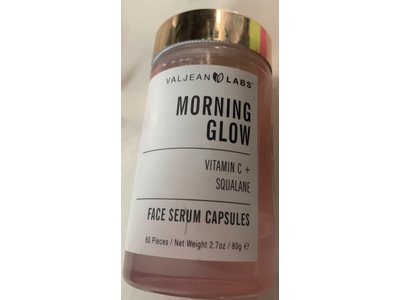Valjean Labs Morning Glow Face Serum Capsules, Vitamin C + Squalane, 2.7 oz/80 g, 60 Count