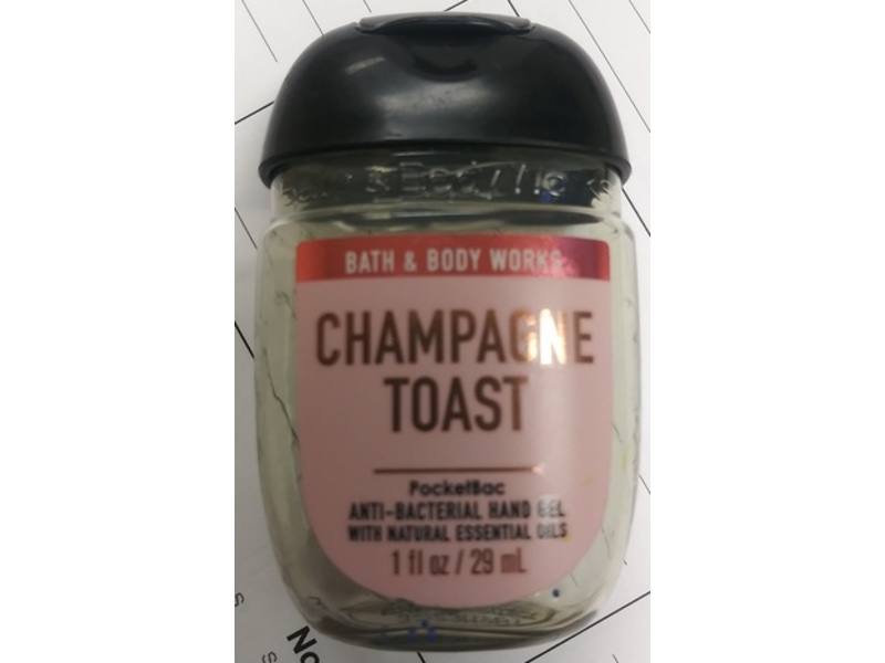 Bath & Body Works Pocket Bac Antibacterial Hand Gel, Champagne Toast, 1 fl oz/29 mL