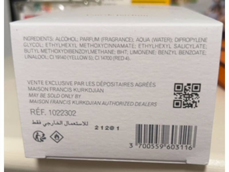 Maison Francis Kurkdjian Baccarat Rouge 540 Perfume, Floral, 2.3 fl oz