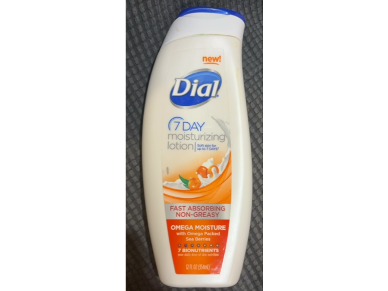 Dial 7 Day Moisturizing Lotion, Omega Packed Sea Berries, 12 fl oz/354 mL