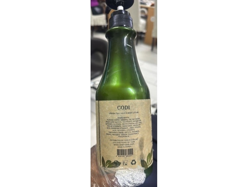 Codi Hand & Body Lotion, Green Tea, 25 fl oz/750 mL