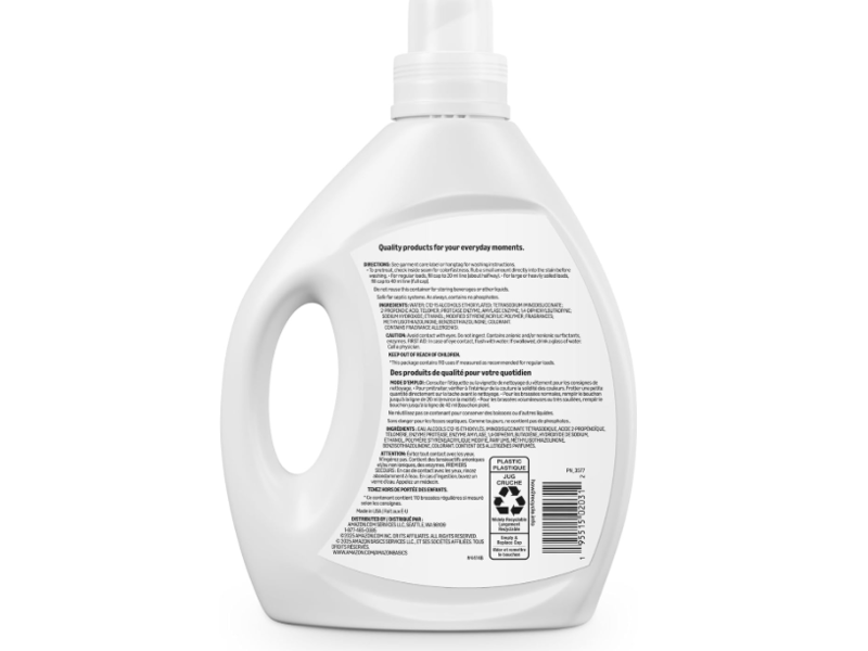 Amazon Basics Liquid Laundry Detergent, Clean Linen, 110 Loads, 82.5 fl oz/2.43 L